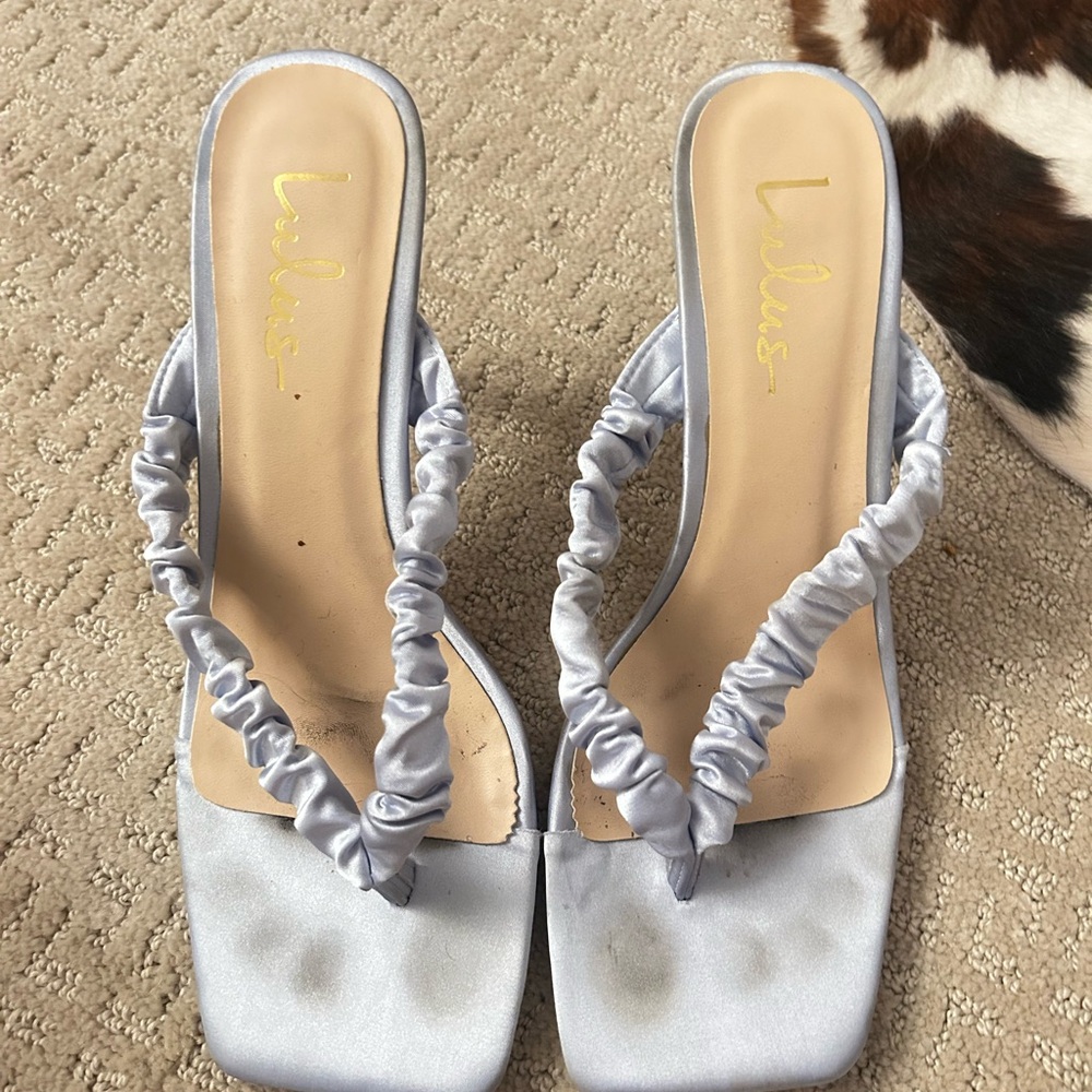 lulus blue satin sandal heels